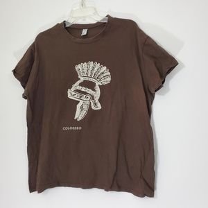 Vintage Indian Chief Headdress Brown Tee, Size XL